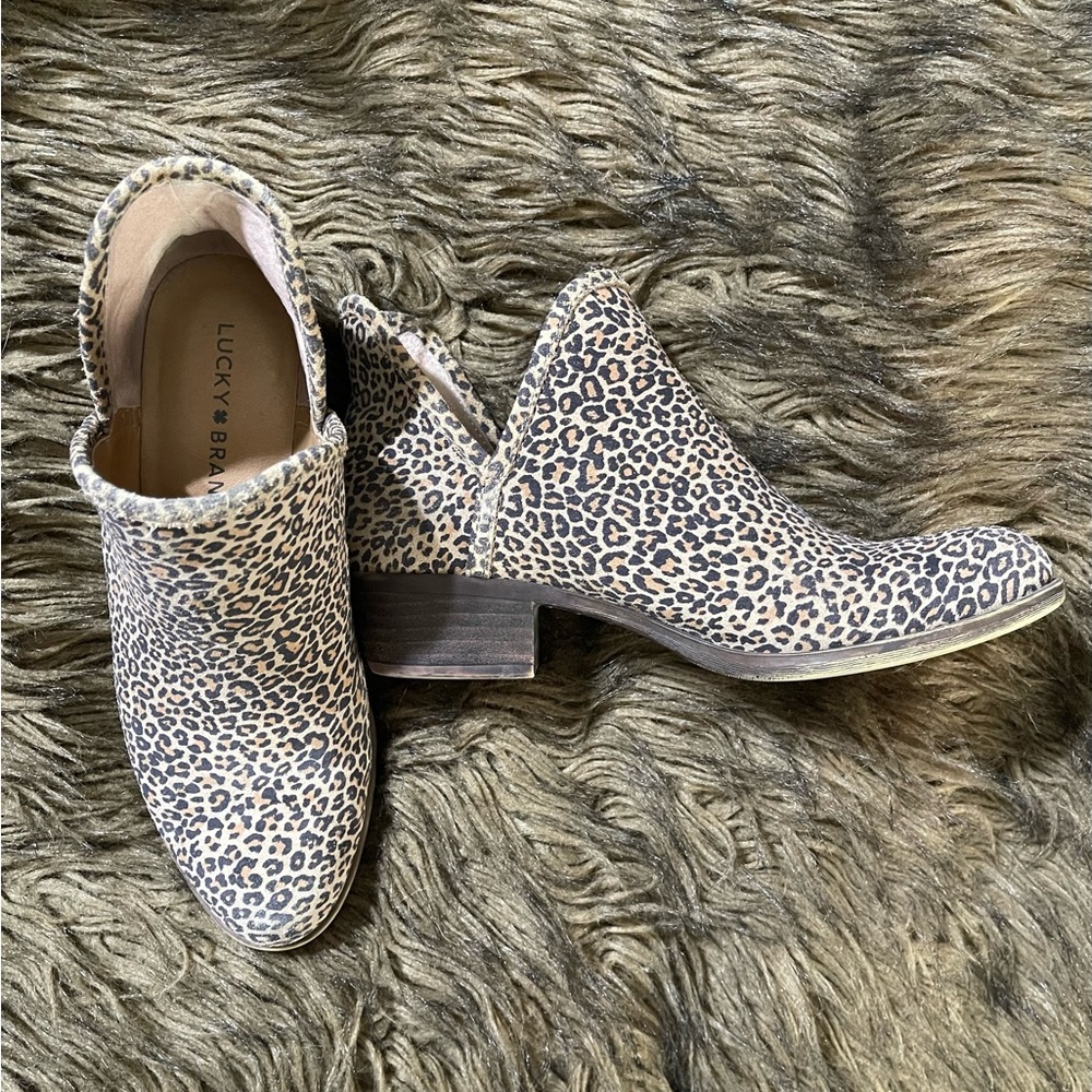 Lucky Brand Women's Animal Print Ankle Boots